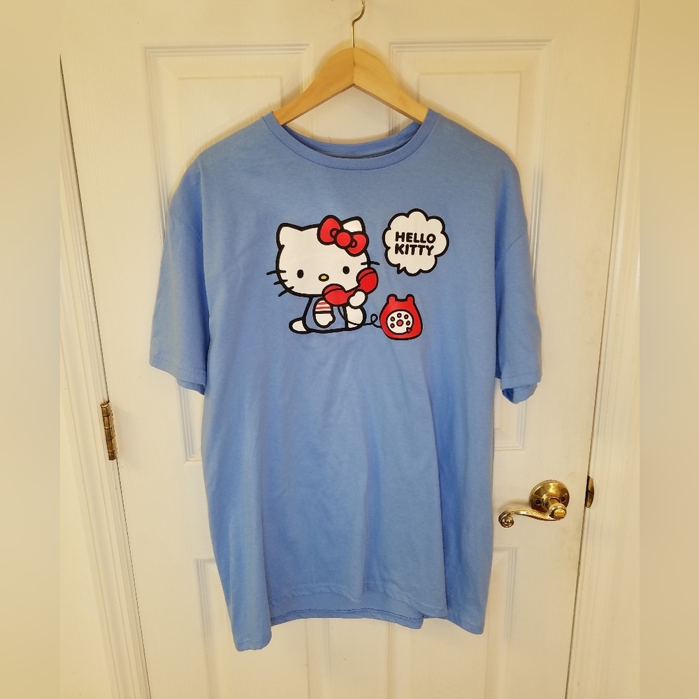 NWOT Hello Kitty Sanrio  Graphic Blue Tshirt Size XL